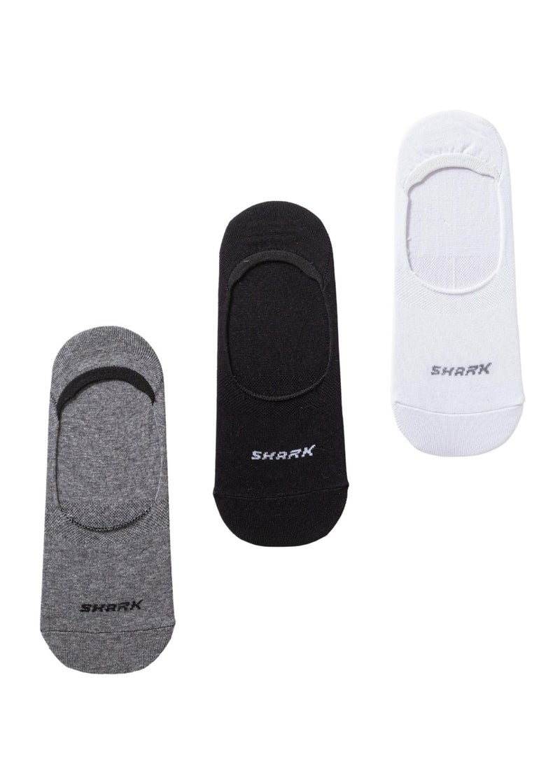 Shark Pack of 3 Invisible Hidden Cotton Socks - Image 2