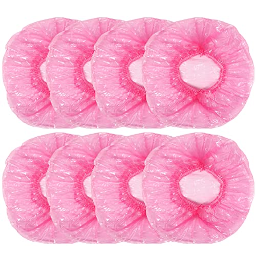 Shintop Disposable Shower Caps for Women,100 Packs Hair Caps Individually Wrapped with Large Elastic Bath Cap for Home, Hotel, Hair Salon and Spa (Pink) - Image 1