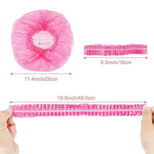 Shintop Disposable Shower Caps for Women,100 Packs Hair Caps Individually Wrapped with Large Elastic Bath Cap for Home, Hotel, Hair Salon and Spa (Pink) - Image 2
