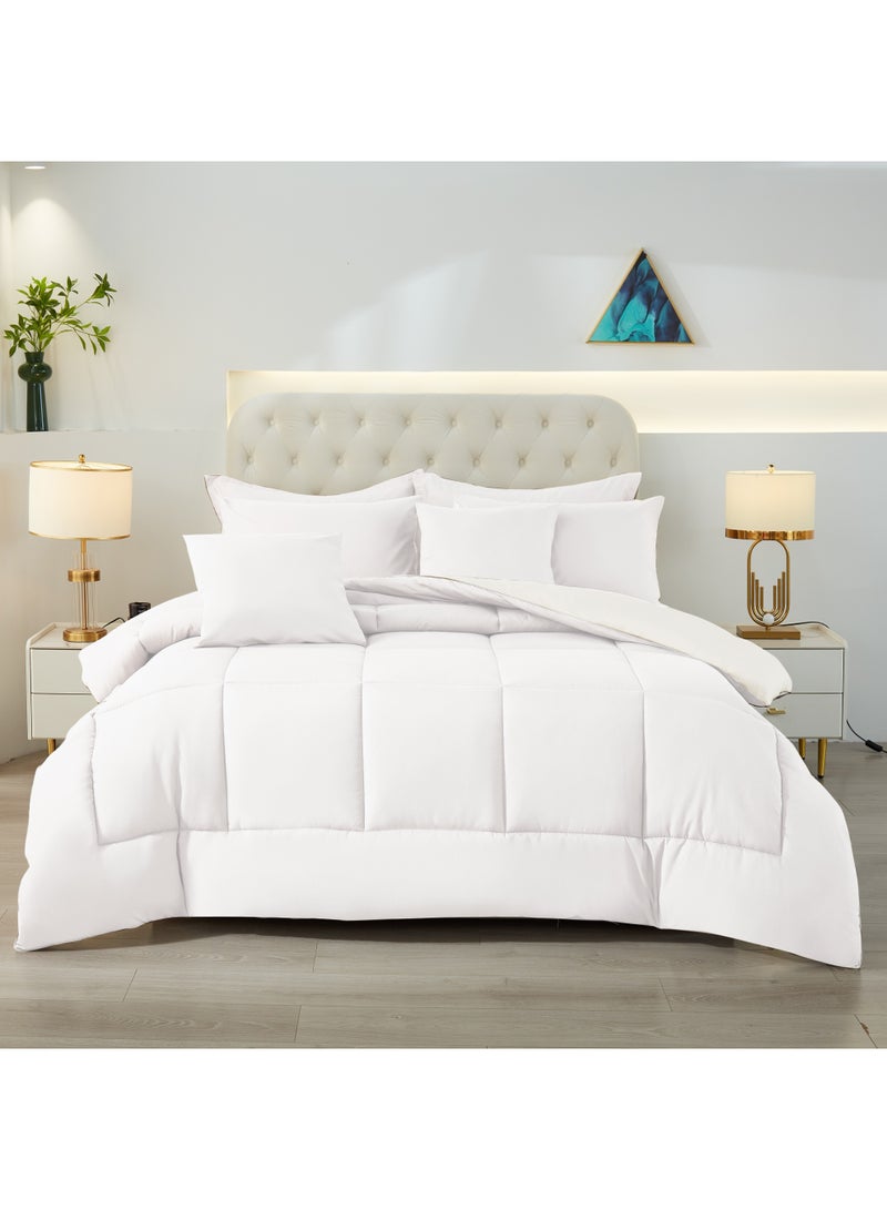 ShinyFlower Comforter Set 5-Piece Winter Quilt set Microfiber fabric with Cotton Filling Single Size 220 x 160 cm - Image 1