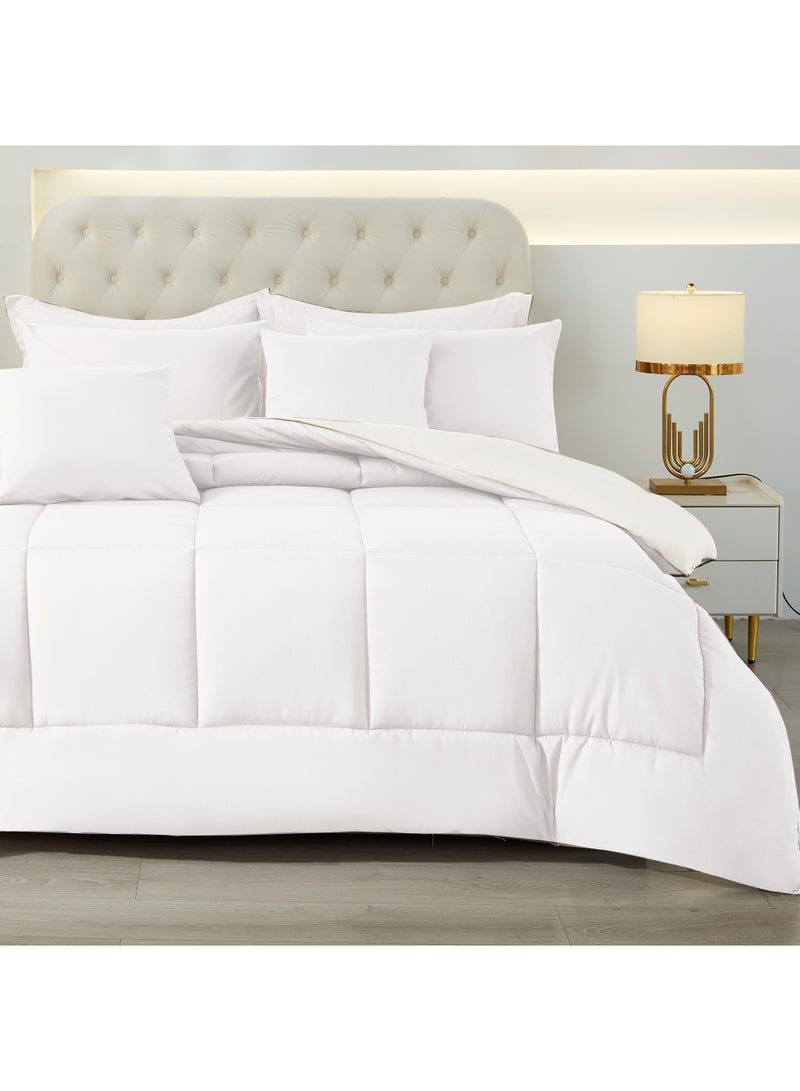 ShinyFlower Comforter Set 5-Piece Winter Quilt set Microfiber fabric with Cotton Filling Single Size 220 x 160 cm - Image 2