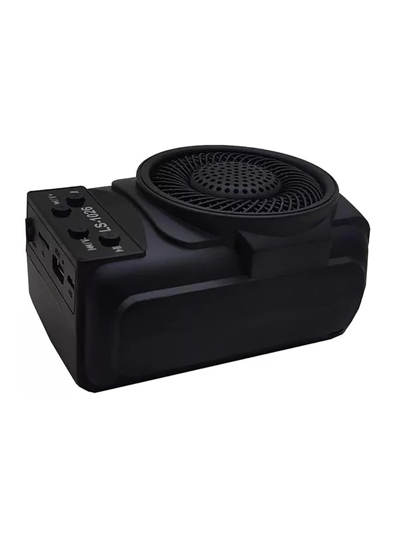 LS-1026 مكبر صوت بلوتوث ستيريو 5 وات، إضاءة LED RGB، ميكروفون مدمج عالي الدقة، مقاوم لرذاذ الماء IPX4، بلوتوث v5.0، USB، بطاقة SD، أسود