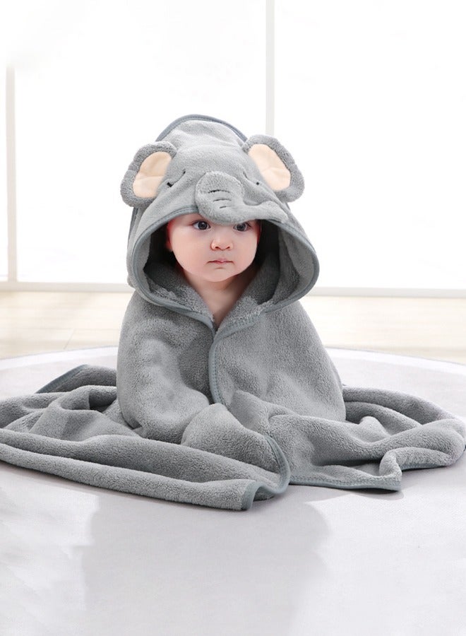 Lesha 2 Pack Hooded Baby Towels - Large Size Premium Ultra Soft Organic Baby Bath Towel – Absorbent and Hypoallergenic Towels for Baby Boy Girl, Toddler, Newborn Essentials (Elephant & Bear)