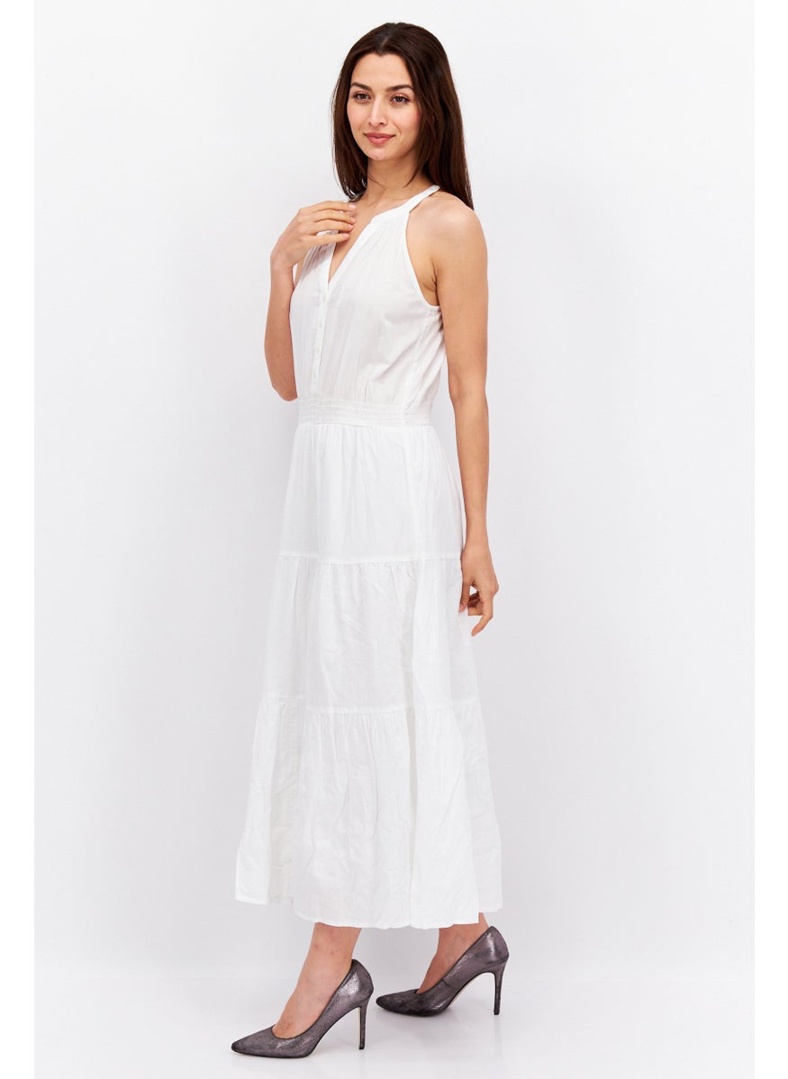 ESPRIT Women Solid Midi Dress, White  - Image 4