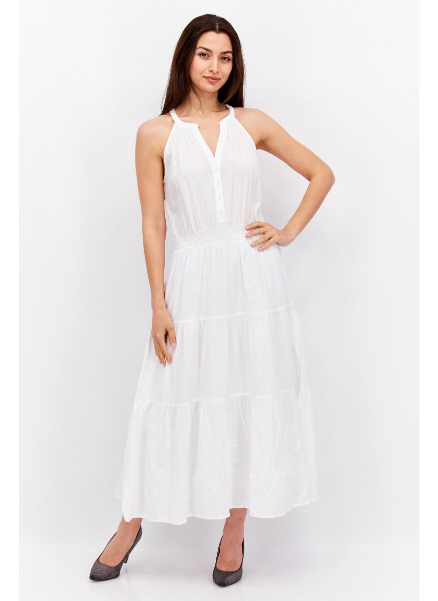 ESPRIT Women Solid Midi Dress, White  - Image 1
