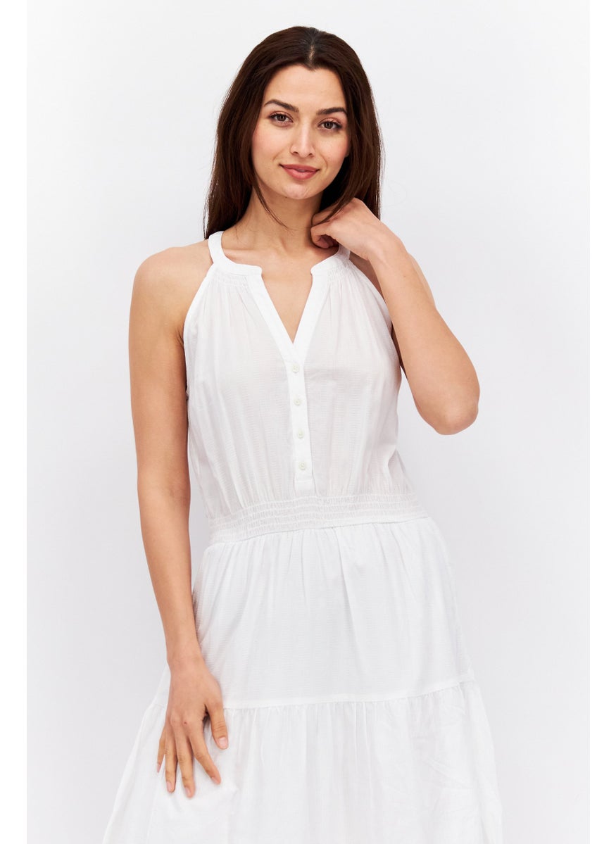 ESPRIT Women Solid Midi Dress, White  - Image 3