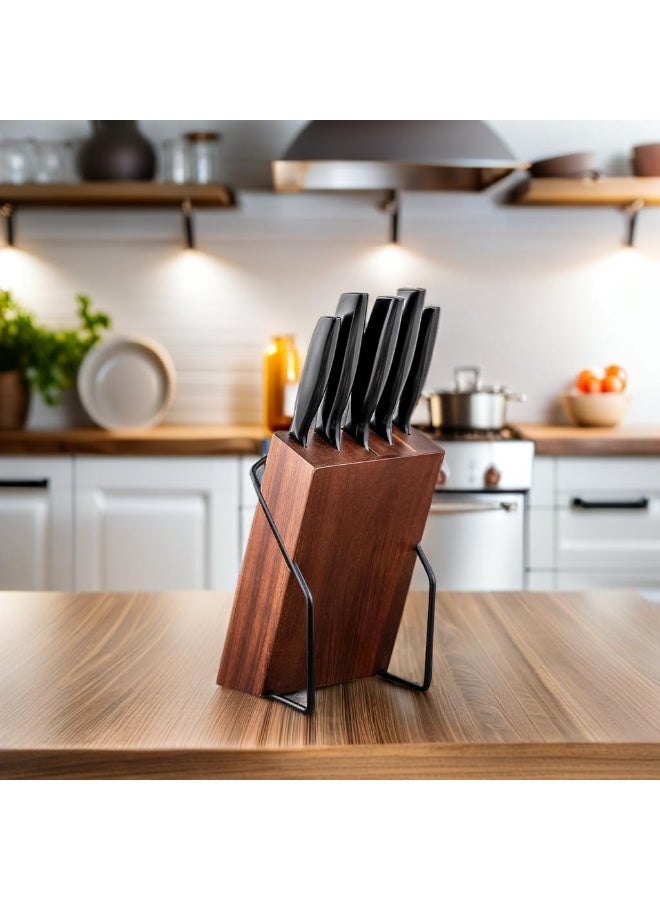 BS B&S Modern Kitchen Knife Sets for Kitchen with Block, 5 Piece Kitchen Knife Set, Ultra Sharp Chef Knife Set for Kitchen, High Carbon Stainless Steel Knife Block Set ZT0016  - Image 2