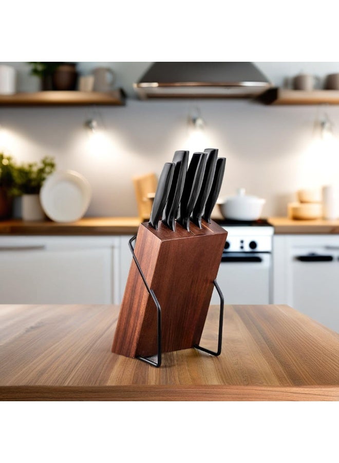 BS B&S Modern Kitchen Knife Sets for Kitchen with Block, 5 Piece Kitchen Knife Set, Ultra Sharp Chef Knife Set for Kitchen, High Carbon Stainless Steel Knife Block Set ZT0016  - Image 3