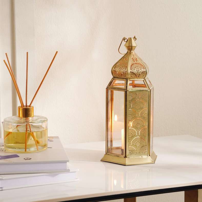 Shifa Metal Lantern 13x11x26cm - Gold - 112EEP9900024