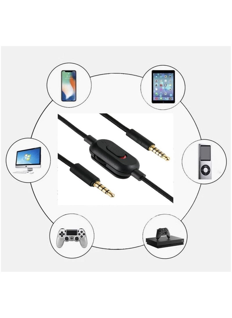 Replacement Audio Cable for G433 Headphones,Aux Cord Braided Wire with Volume Control Mic Mute Compatible with Logitech G Pro X G Pro G233 Gaming Headsets (Black) - Image 4