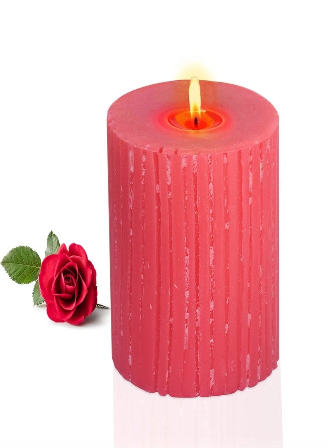 بيور سورس انديا شمعة معطرة عمودية من بيور سورس إنديا، بدون دخان، مصنوعة يدويًا (ورد)، 3 بوصات - Image 1