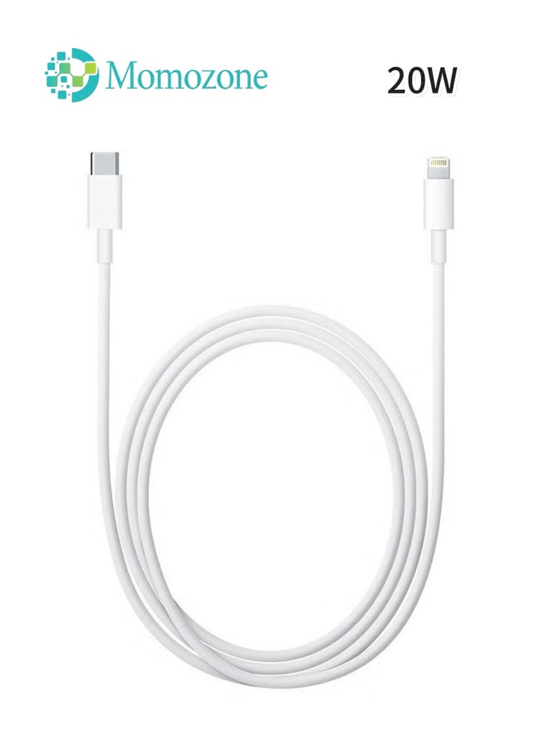 Momozone كابل شاحن iPhone بطول 1 متر [معتمد من MFi] كابل USB C إلى Lightning، شحن سريع، توصيل طاقة PD 20 وات، كابل iPhone لـ iPhone 14/14 Pro/14 Plus/14 Pro Max، iPad Pro، iPhone 8-13 جميع السلاسل - Image 1
