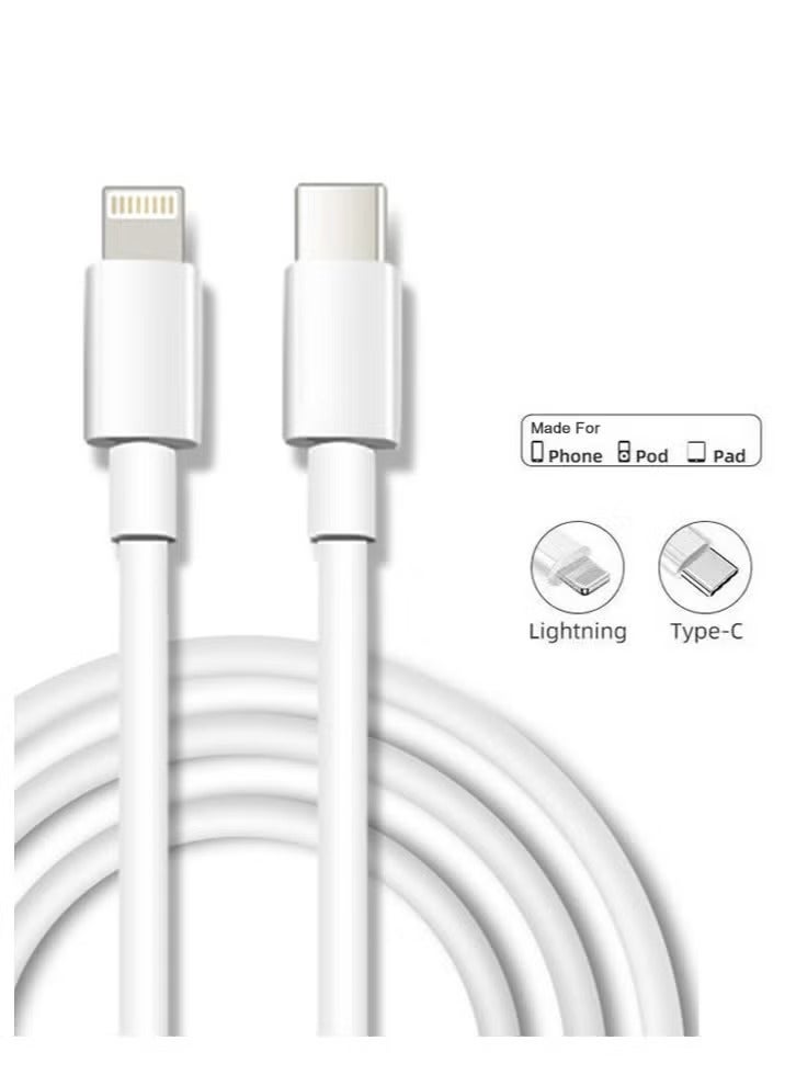 Momozone كابل شاحن iPhone بطول 1 متر [معتمد من MFi] كابل USB C إلى Lightning، شحن سريع، توصيل طاقة PD 20 وات، كابل iPhone لـ iPhone 14/14 Pro/14 Plus/14 Pro Max، iPad Pro، iPhone 8-13 جميع السلاسل - Image 3