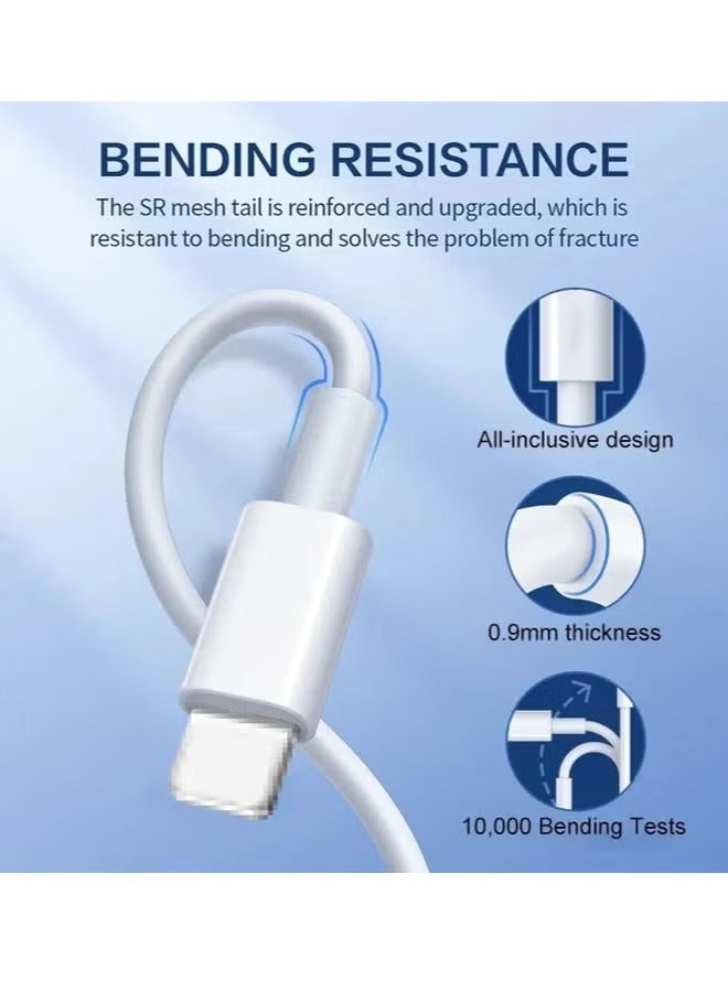 Momozone كابل شاحن iPhone بطول 1 متر [معتمد من MFi] كابل USB C إلى Lightning، شحن سريع، توصيل طاقة PD 20 وات، كابل iPhone لـ iPhone 14/14 Pro/14 Plus/14 Pro Max، iPad Pro، iPhone 8-13 جميع السلاسل - Image 5