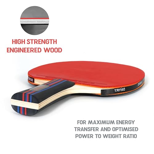 TANSO Aeron Table Tennis (TT) Racket (Engineered Ply, Consistent Bounce and Spin, Ergonomic Grip Handle, Beginner and Recreational Players) - Image 5