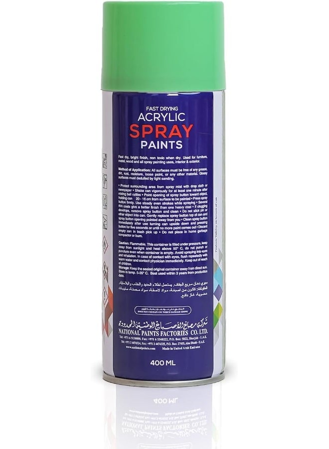 NATIONAL PAINTS Fast Drying Acrylic Spray Paint - Turquoise 312 - Image 2