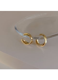Generic Retro Geometric Metal Earrings Women Small Design Personalized Simple Versatile Temperament Ear Clips Earrings Jewelry Golden Cross C- Shaped Earrings 
