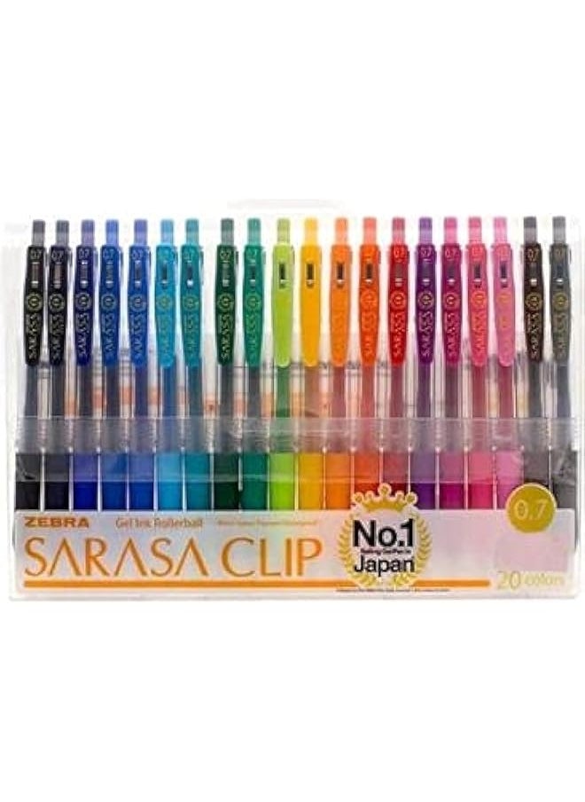 ZEBRA 20 Color Clip Pen 0.7 Mm Tip 12 Pack Multicolour 