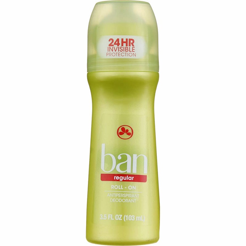 Ban Invisible Roll-on Antiperspirant Deodorant for Women and Men, 24-Hour Underarm Odor & Sweat Protection, Regular, 3.5 Oz, Pack of 2 - Image 1