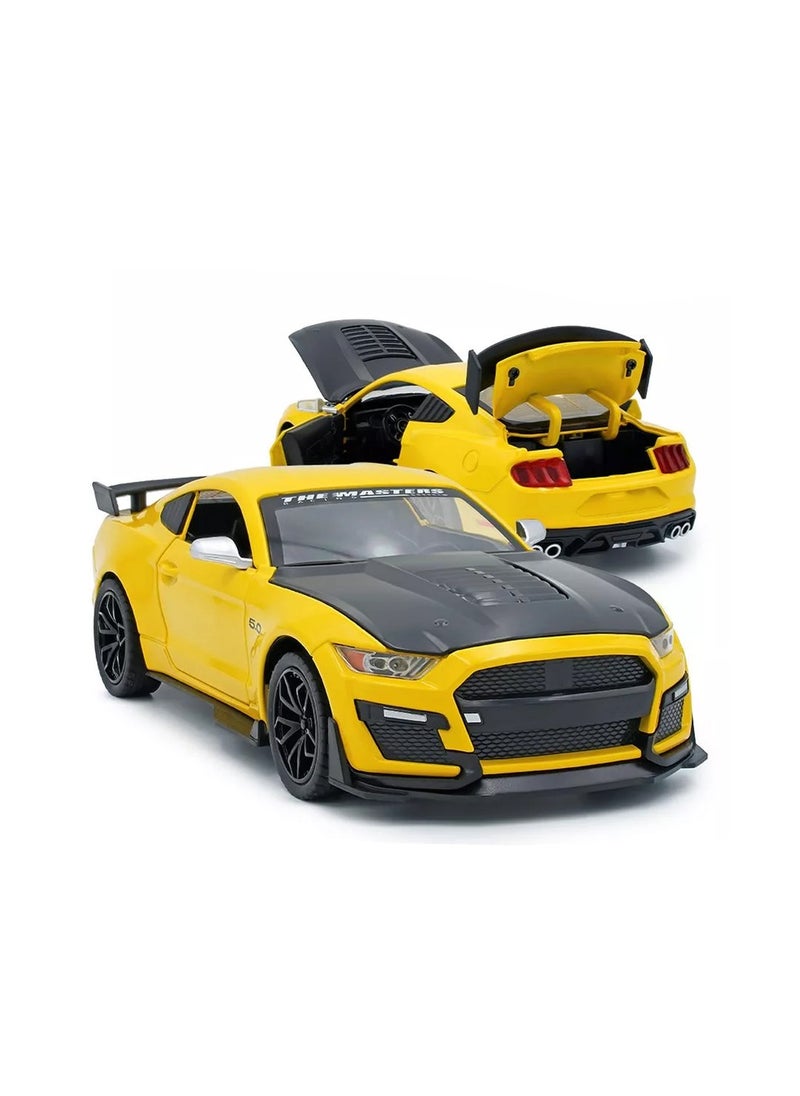 Toyland 1:24 Die cast Ford Mustang Viper GT500 Metal Model Car Simulation Sound Light Pull Back Toy Car for Boys Collection  - Image 1