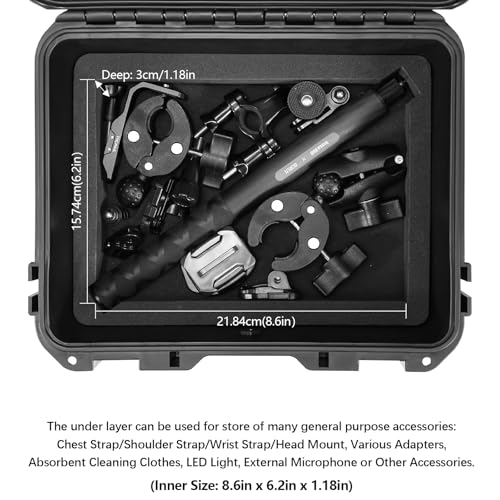 AMAZEAR Hard Case for DJI Osmo Action 5 Pro,DJI Action5 Pro Accessories Premium Compact Hard Shell Carrying Bag Waterproof Protective Case Portable for Travel, Compatible with Action 3 Action 4 - Image 3
