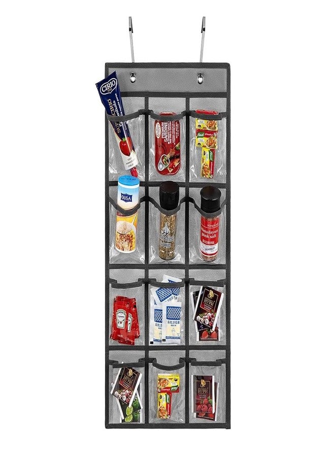 ANIZER Classroom Pocket Chart For Cell Phones Calculators Over The Door Hanging Closet Underwear Sock Jewelry Organizer Holder 12 Clear Pockets (GREY) - Image 4