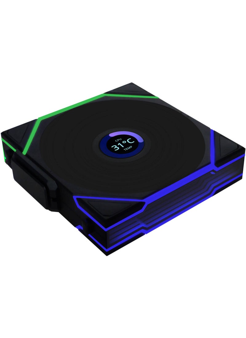 LIAN LI UNI FAN TL120 LCD Reverse Blade Wireless Case Fan, 120mm Fan Size, 1900 RPM Fan Speed, 54.3 CFM Fan Airflow, Fluid Dynamic Bearing Type, Single Pack, Black | 12RTLLCD1W1B  - Image 4
