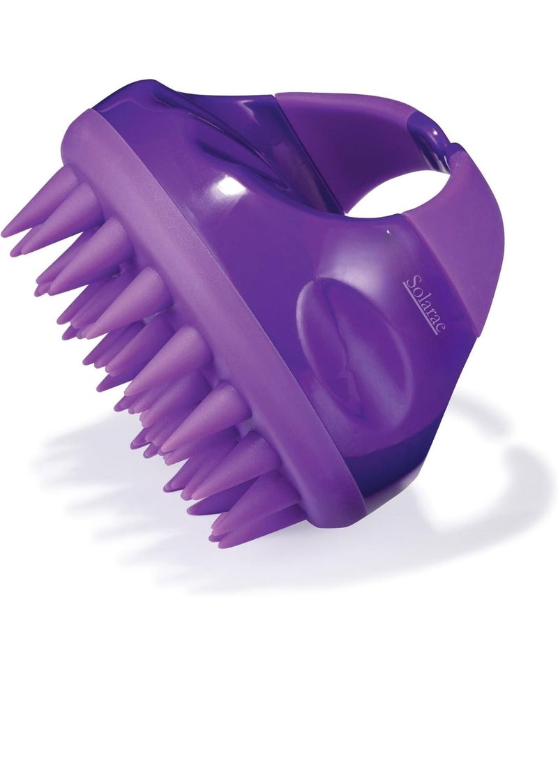 SOLARAE 2Pcs Silicone Anti Dandruff Deep Clean Scalp Scrubber with Ergonomic Non-Slip Handle (Lilac) - Image 3