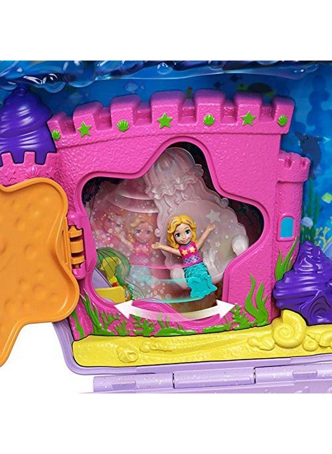 Polly Pocket Polly Pocket Tiny Power Seashell Purse Compact with Wearable Strap, Fun Under-The-Sea Features, Micro Polly and Lila Mermaid Dolls, 2 Accessories & Sticker Sheet; for Ages 4 Years Old & Up  - Image 2