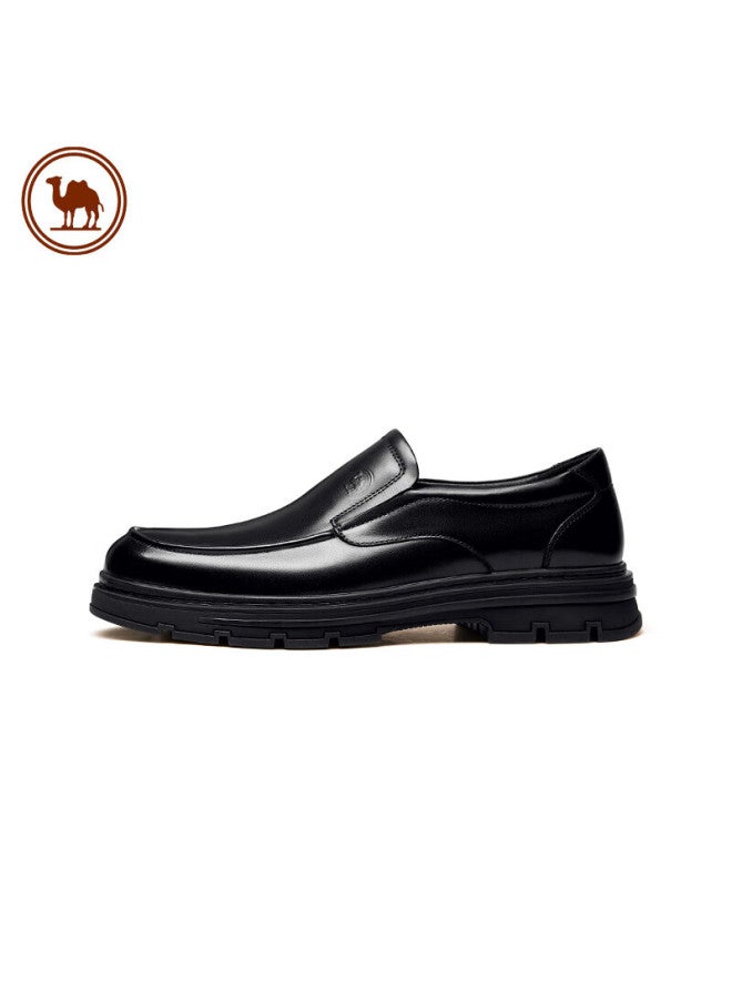 CAMELJEANS Luotuo حذف رجالي جلد طبيعي، جلد بقري محبب، نعل مريح وناعم، حذف رجاليعمل انزلاقي، P13a005030، أسود، المقاس 39 - Image 3