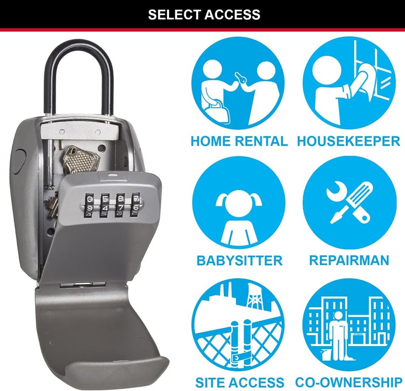 Master Lock Heavy Duty Key Lock Box, Outdoor Lock Box for House Keys, Key Safe and Combination Lock, 5 Key Capacity, 5414EC - Image 4