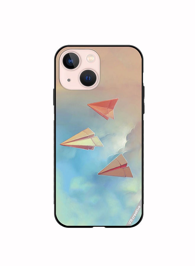 VR CREATIVE Protective Case Cover For Apple iPhone 13 mini Paper Plane Design Design Multicolour - Image 1