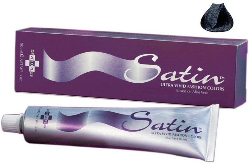 Developlus Satin Blue Black Hair Color 1BB 3 Ounce