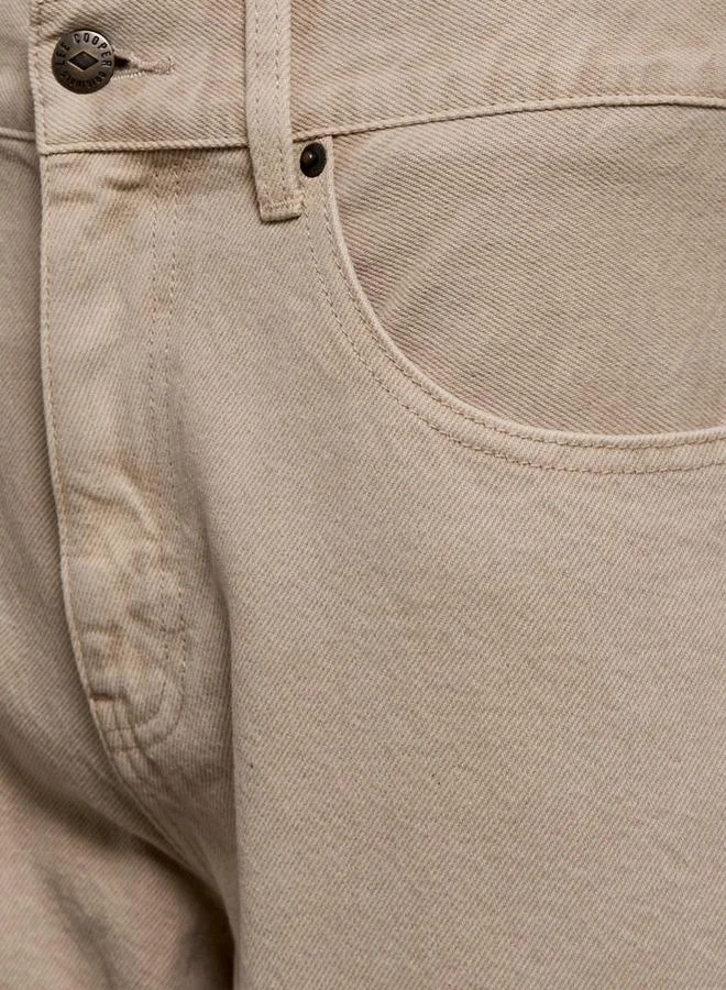 Lee Cooper BEIGE Lee Cooper Men Straight Fit Mid Rise Jeans for Men | Best Price UAE