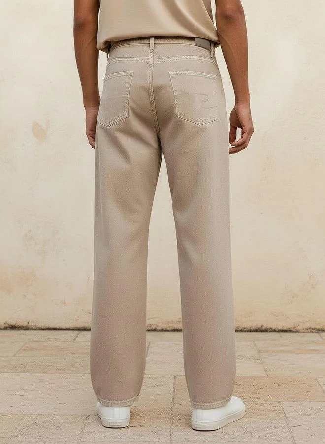 Lee Cooper BEIGE Lee Cooper Men Straight Fit Mid Rise Jeans for Men | Best Price UAE