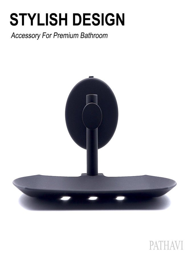 Pathavi Stainless Steel Wall Mounted Bathroom Soap Holder - Matte Black, Rust-Proof, Space-Saving Design for Bathroom & Kitchen, Long Lasting, (Black, Pack of 1) - Image 5