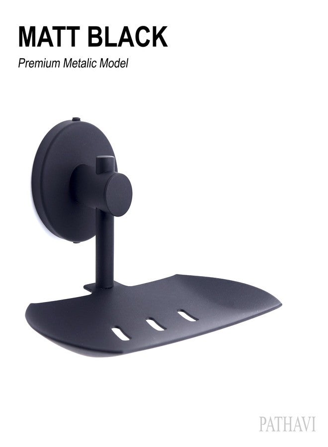 Pathavi Stainless Steel Wall Mounted Bathroom Soap Holder - Matte Black, Rust-Proof, Space-Saving Design for Bathroom & Kitchen, Long Lasting, (Black, Pack of 1) - Image 4