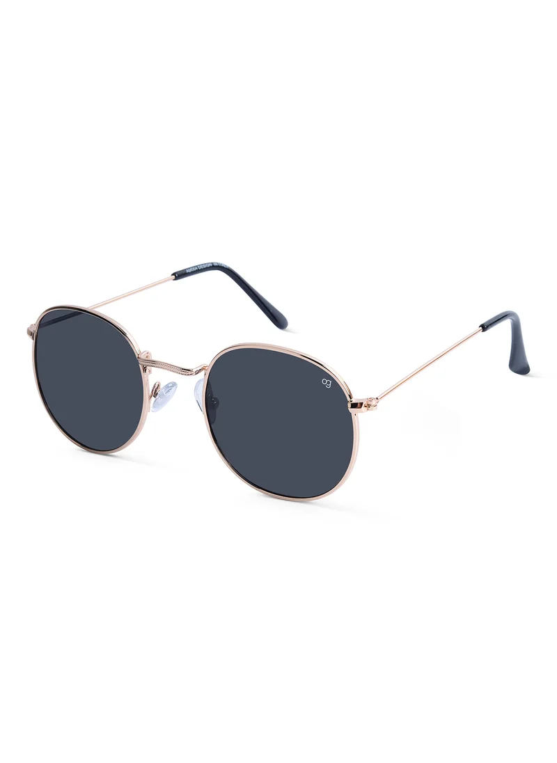 Woggles Golden Polarized Round Sunglasses
