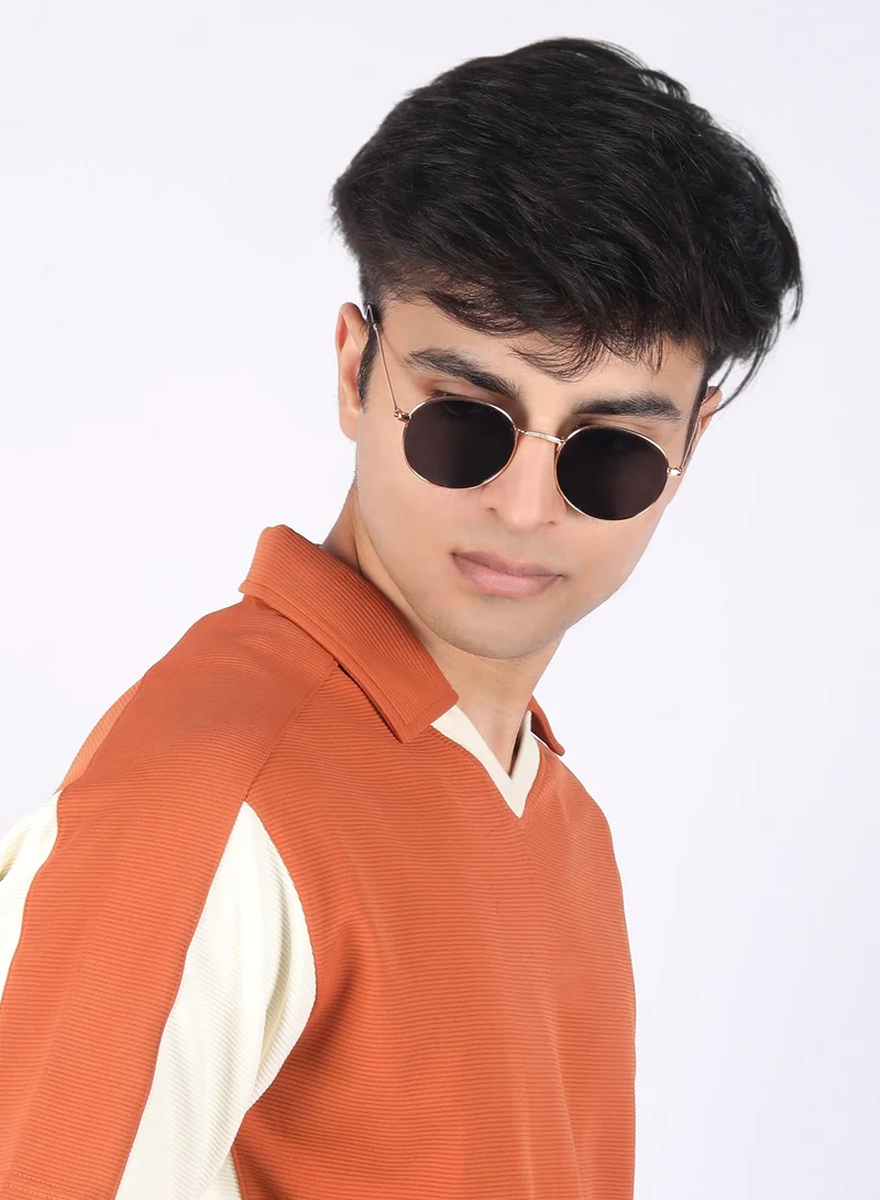 Woggles Golden Polarized Round Sunglasses