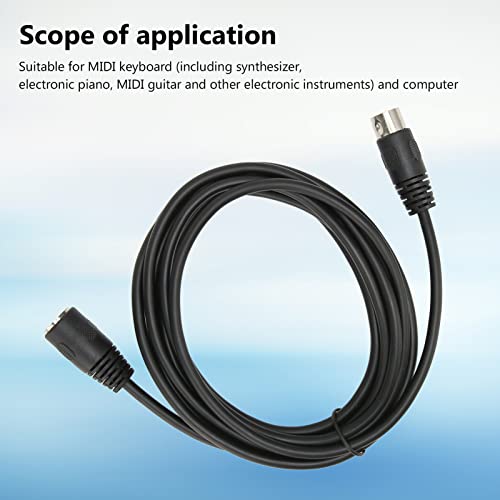 Serounder MIDI Cable, 9.8ft MIDI Din Extension Cable with 5 Pin DIN Connector Male to Female Audio Cable MIDI Din Extension Cable Audio MIDI Adapter Cable for MIDI Keyboard,Synth,Sampler,External Sound Card - Image 2