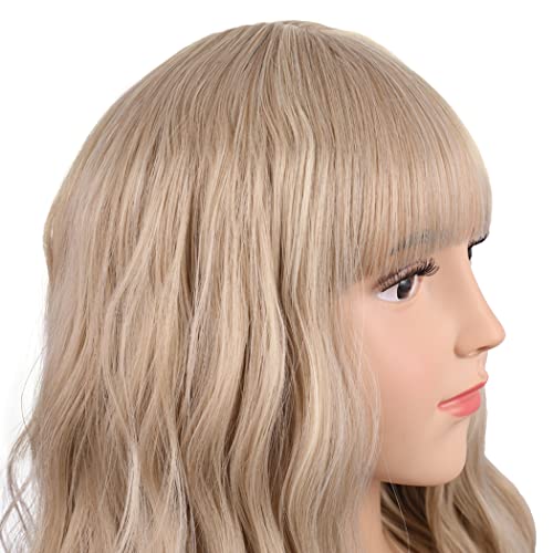 PATTNIUM Blonde Wig Kids Child Short Wavy Wig with Bangs Flaxen Blonde Wigs Synthetic Girls Cosplay Halloween Party Costume Wigs (Flaxen Blonde) - Image 5