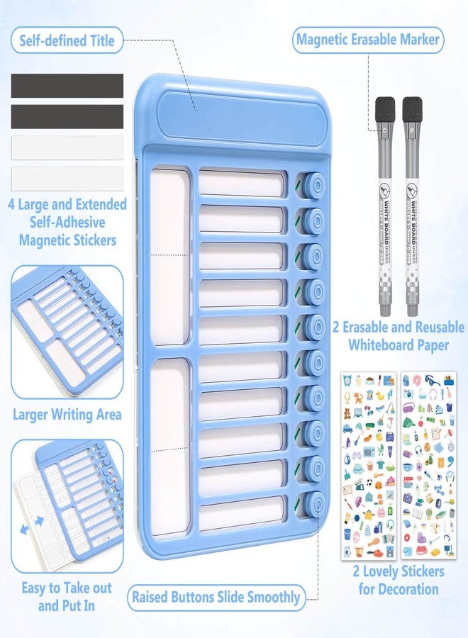 Audab 2Pcs Dry Erase Chore Chart for Kids, Magnetic Checklist Board, My Chores Slider Chart to Do List Board, Routine Reward Chart Schedule Board Task Tracker for Home Refrigerator, Wall, Desk (Blue) - Image 4