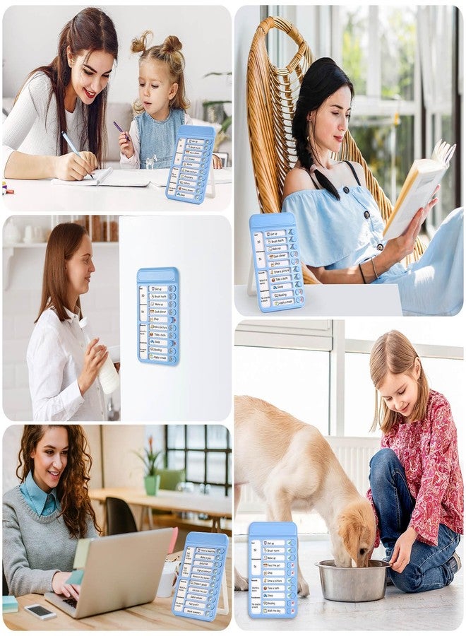 Audab 2Pcs Dry Erase Chore Chart for Kids, Magnetic Checklist Board, My Chores Slider Chart to Do List Board, Routine Reward Chart Schedule Board Task Tracker for Home Refrigerator, Wall, Desk (Blue) - Image 2
