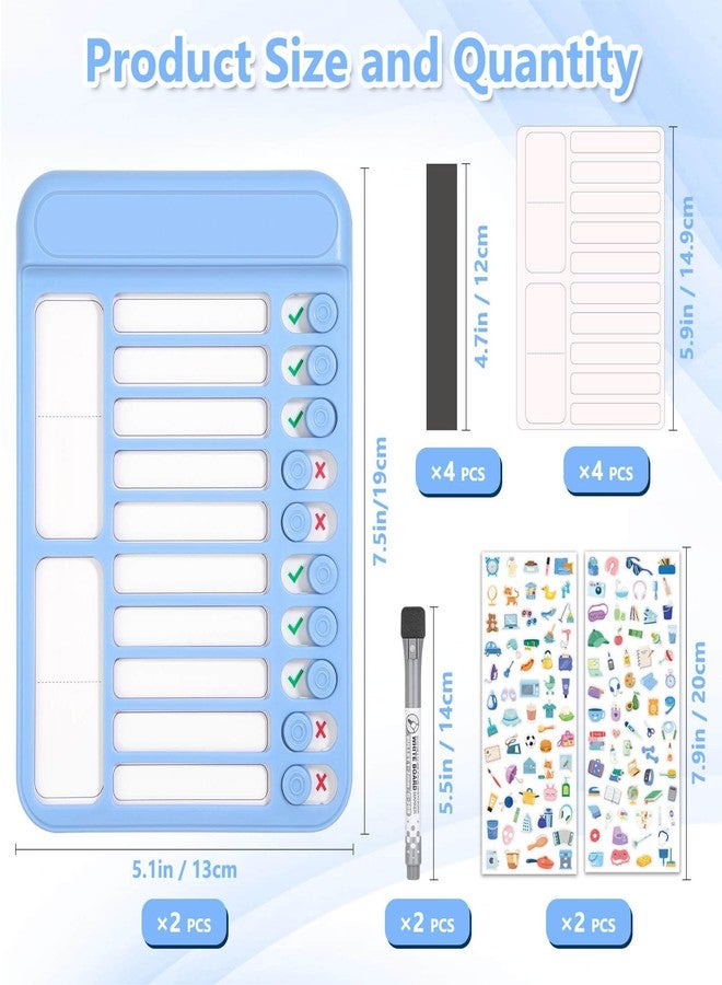 Audab 2Pcs Dry Erase Chore Chart for Kids, Magnetic Checklist Board, My Chores Slider Chart to Do List Board, Routine Reward Chart Schedule Board Task Tracker for Home Refrigerator, Wall, Desk (Blue) - Image 5