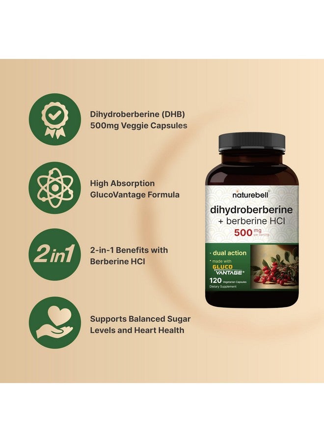 NatureBell Dihydroberberine with Berberine HCl 500mg, 120 Veggie Capsules | 5X Better Absorbed with GlucoVantage | Supports Balanced Sugar Levels & Heart Health | Vegan, Non-GMO - Image 3