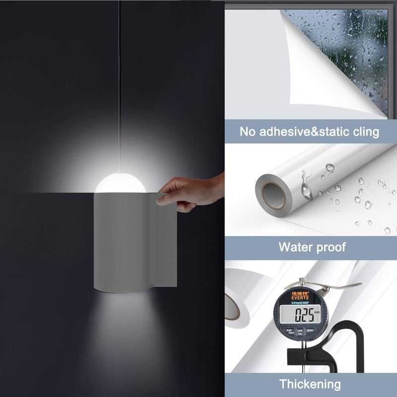 اي ار اس فيلم تعتيم النوافذ من ARS، ملصق نافذة يحجب الضوء بنسبة 100%، للتحكم في الحرارة والأشعة فوق البنفسجية، فيلم نافذة لاصق ثابت بدون لاصق للخصوصية، مناسب للعمل الليلي (أبيض، 35.44 × 78.74 بوصة) - Image 5