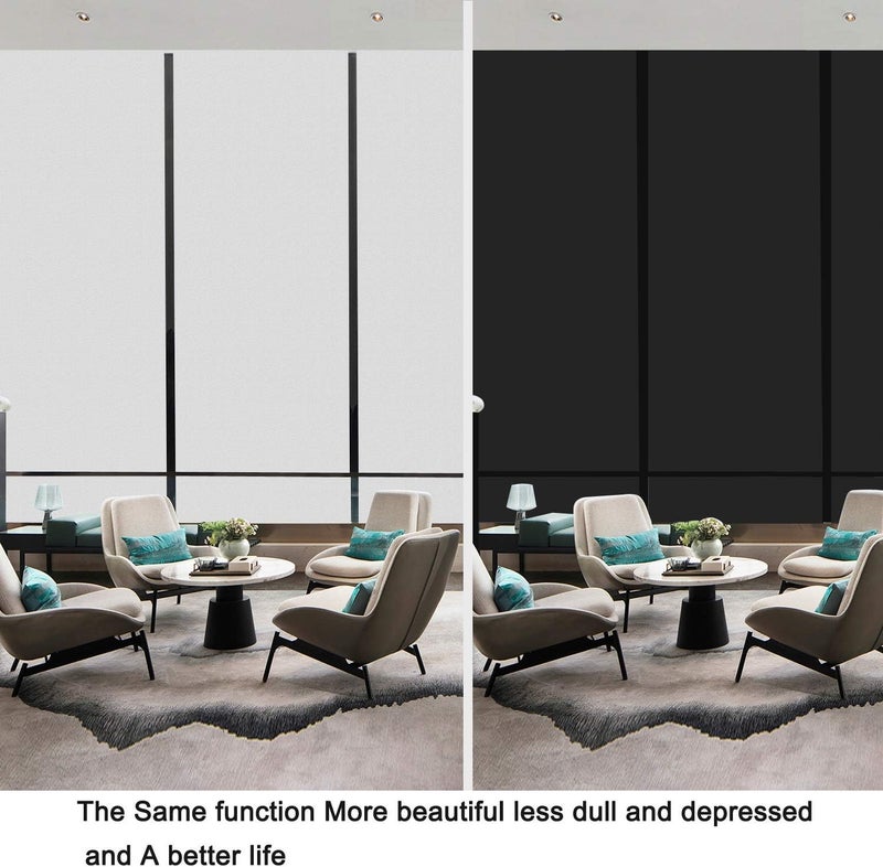 اي ار اس فيلم تعتيم النوافذ من ARS، ملصق نافذة يحجب الضوء بنسبة 100%، للتحكم في الحرارة والأشعة فوق البنفسجية، فيلم نافذة لاصق ثابت بدون لاصق للخصوصية، مناسب للعمل الليلي (أبيض، 35.44 × 78.74 بوصة) - Image 3