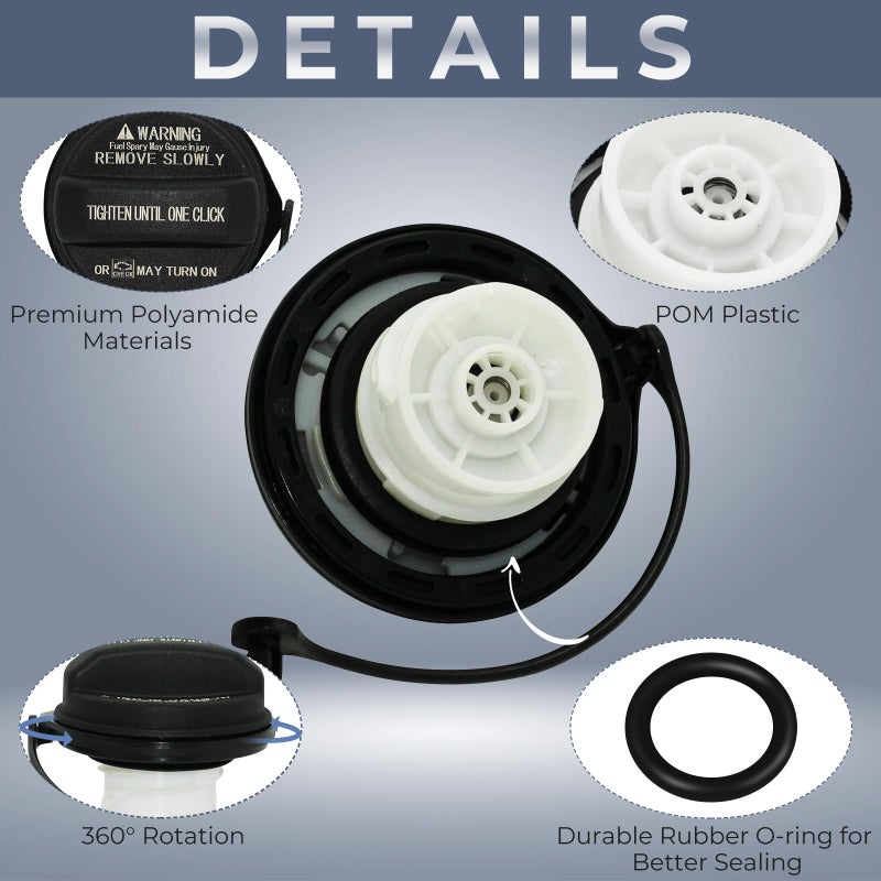 Manymiba Gas Cap, Fuel Cap for 2004-2020 Kia Soul, Optima, Sorento, Spectra, Forte, Sportage, Sedona, Rio, 2004-2020 Hyundai Elantra, Sonata, Santa Fe, Tucson, Azera, Accent, Ioniq, Genesis, 31010-3L600U - Image 3