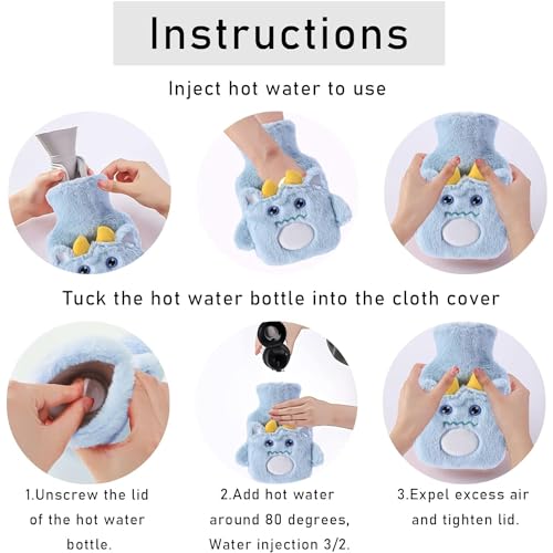 HomeFast Hot Water Bottle with Plush Cover - 1000ml Rubber | Pain Relief Bag for Cramps, Backpain, Neckpain & Body Pain | Safe, Durable & Recyclable Hot Water Bag for Daily Use | for Men & Women - Image 3