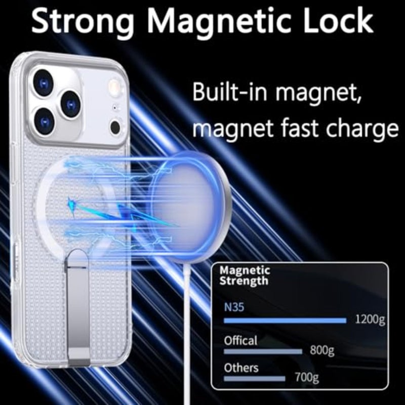 Cooling Case for Apple Pro with Invisible Stand, Compatible with MagSafe, Magnetic Heat Dissipation Honeycomb Slim Hard PC Protective Cover for Pro FX - Image 2